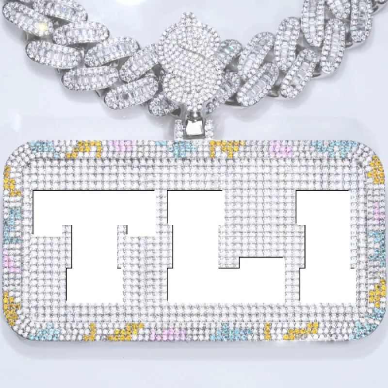 CUSTOM LETTER NECKLACE 3D COLORFUL SQUARE sold by The GUU Shop