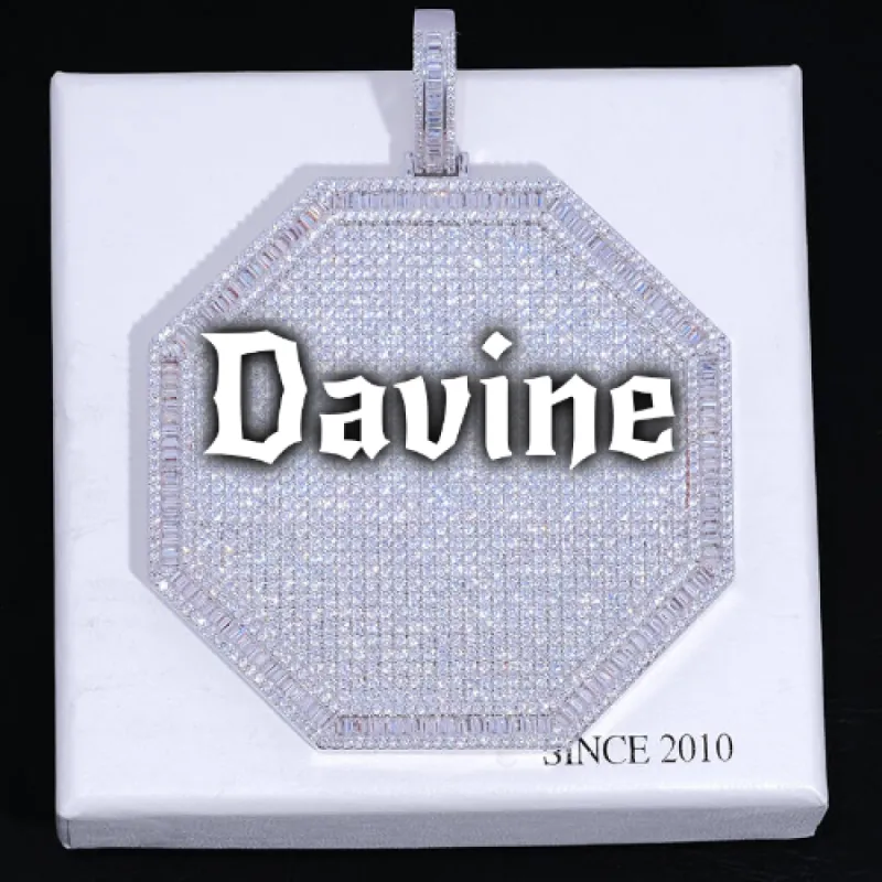 CUSTOM LETTER NECKLACE 3D BIG OCTAGON sold by The GUU Shop