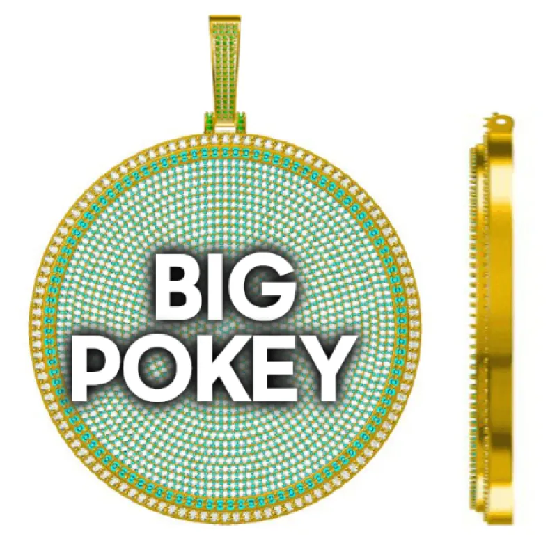 CUSTOM LETTER NECKLACE 3D BIG DISC sold by The GUU Shop