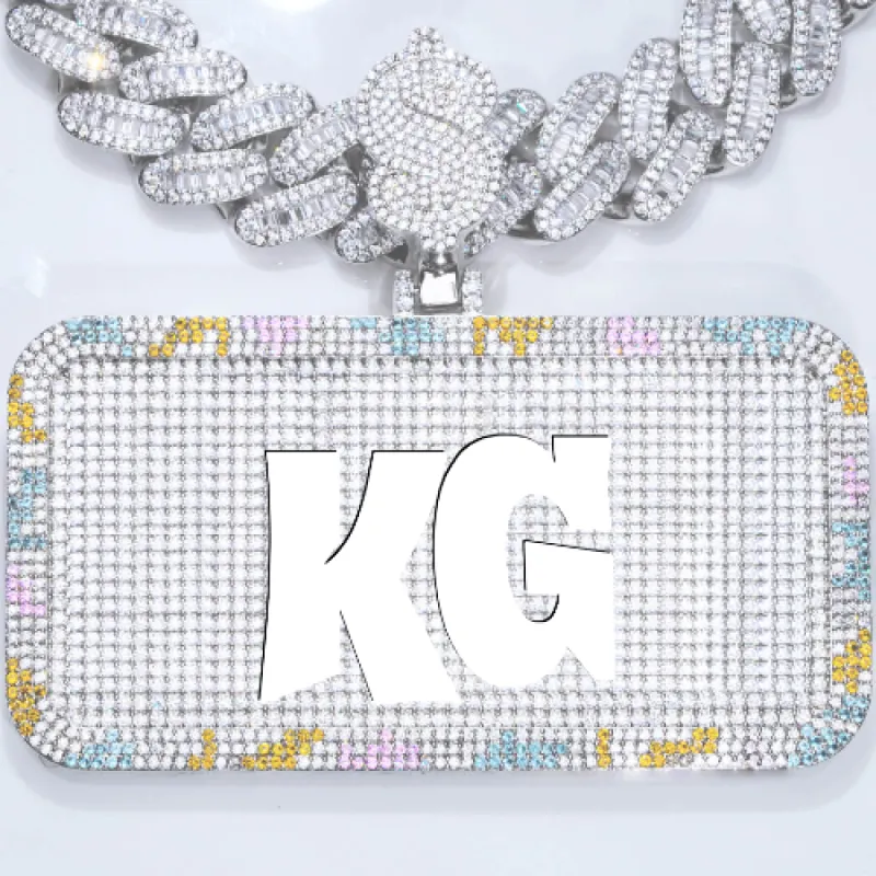 CUSTOM LETTER NECKLACE 3D COLORFUL SQUARE sold by The GUU Shop