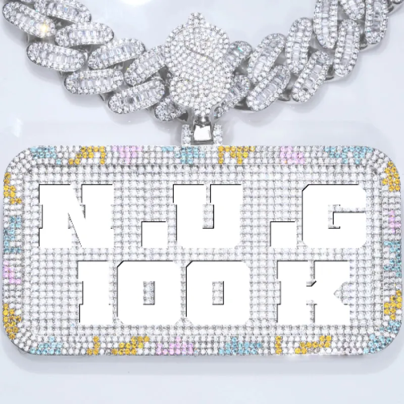 CUSTOM LETTER NECKLACE 3D COLORFUL SQUARE sold by The GUU Shop