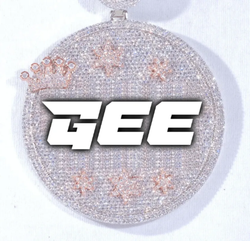 CUSTOM LETTER NECKLACE 3D BIG CROWN DISC made by The GUU Shop