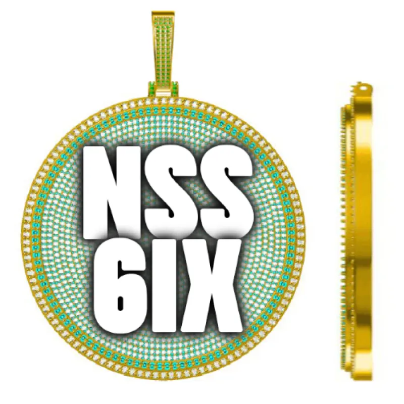 CUSTOM LETTER NECKLACE 3D BIG DISC sold by The GUU Shop