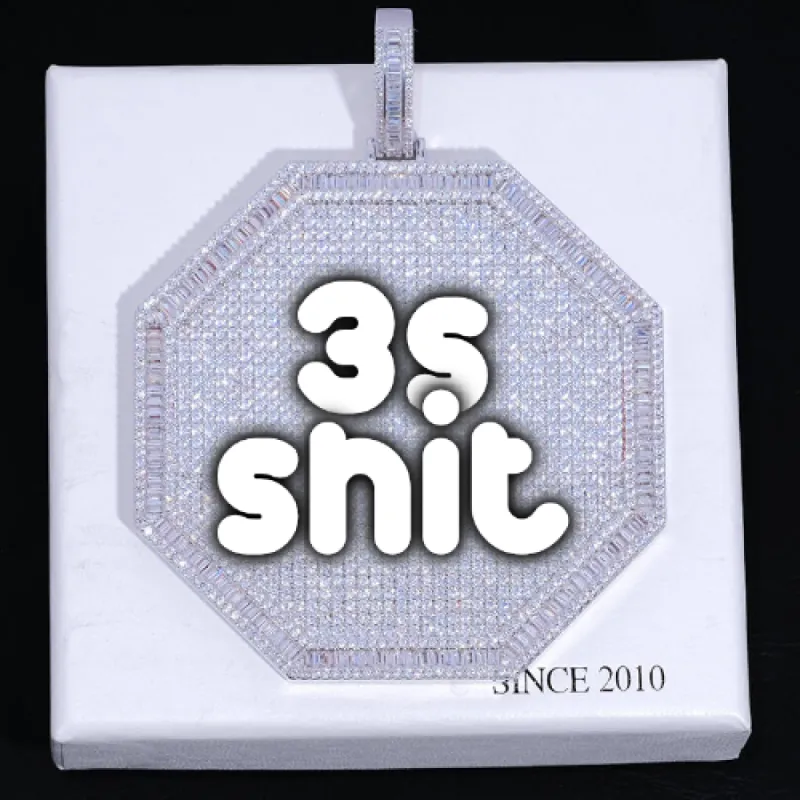 CUSTOM LETTER NECKLACE 3D BIG OCTAGON sold by The GUU Shop