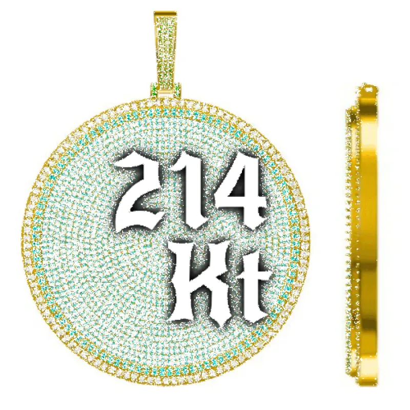 CUSTOM LETTER NECKLACE 3D BIG DISC sold by The GUU Shop