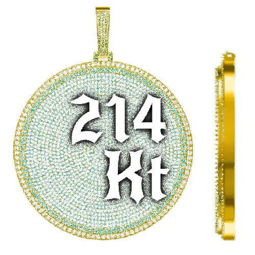 CUSTOM LETTER NECKLACE 3D BIG DISC sold by The GUU Shop