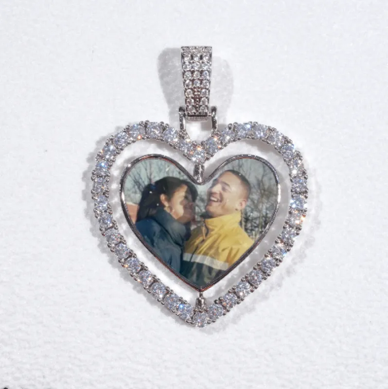 3D Spinning 2-Faced Heart Custom Picture Pendant sold by The GUU Shop