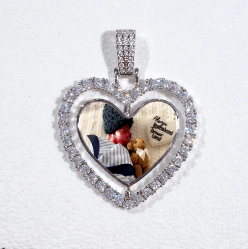 3D Spinning 2-Faced Heart Custom Picture Pendant sold by The GUU Shop