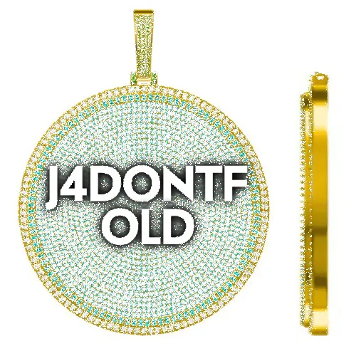 CUSTOM LETTER NECKLACE 3D BIG DISC sold by The GUU Shop