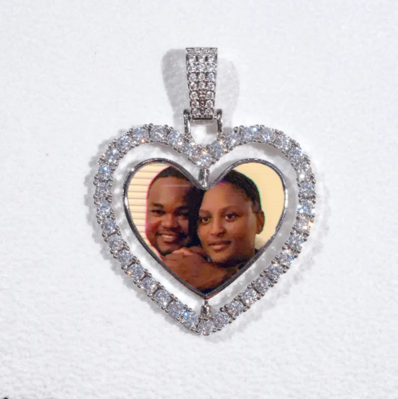 3D Spinning 2-Faced Heart Custom Picture Pendant sold by The GUU Shop