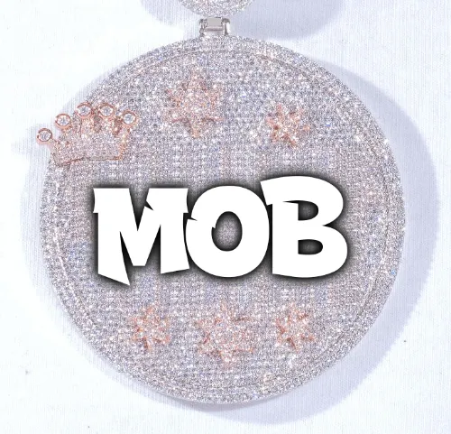 CUSTOM LETTER NECKLACE 3D BIG CROWN DISC sold by The GUU Shop