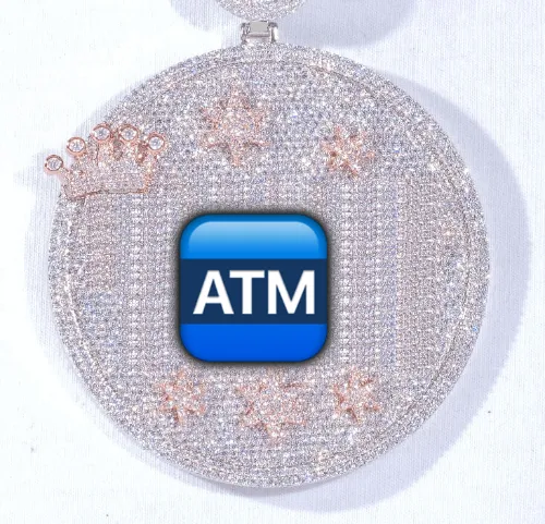 CUSTOM LETTER NECKLACE 3D BIG CROWN DISC sold by The GUU Shop