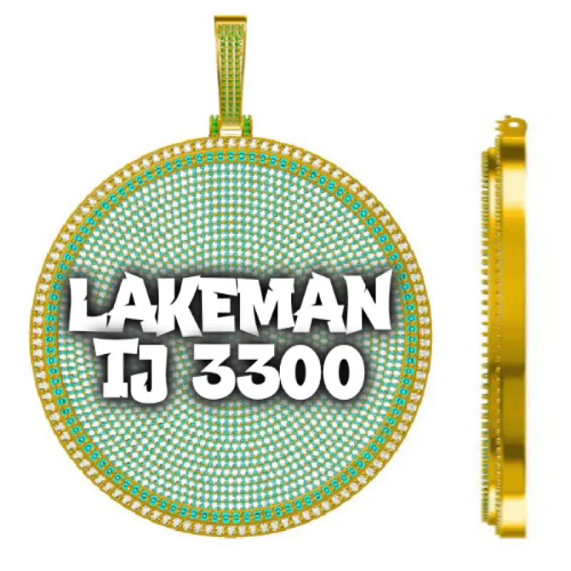 CUSTOM LETTER NECKLACE 3D BIG DISC sold by The GUU Shop