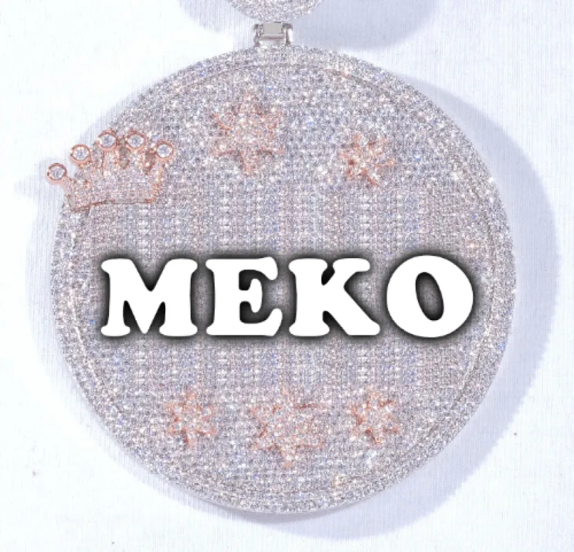 CUSTOM LETTER NECKLACE 3D BIG CROWN DISC sold by The GUU Shop