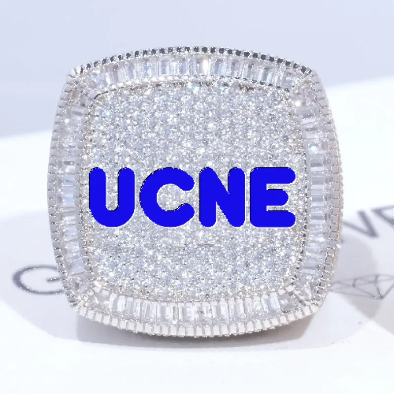 CUSTOM LETTER 3D ICED RING sold by The GUU Shop