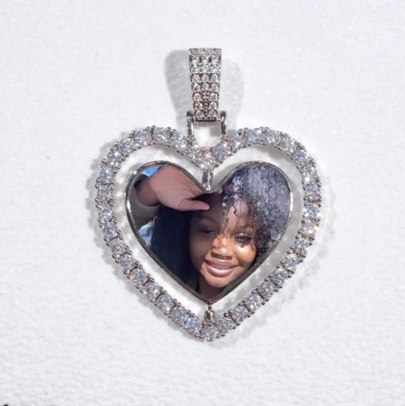 3D Spinning 2-Faced Heart Custom Picture Pendant sold by The GUU Shop