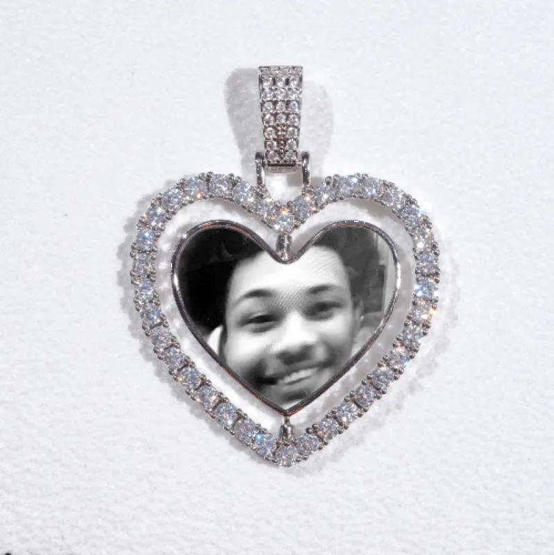 3D Spinning 2-Faced Heart Custom Picture Pendant sold by The GUU Shop