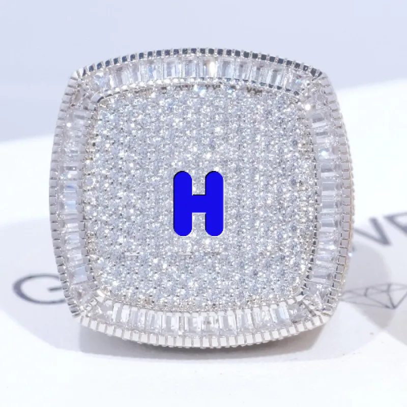 CUSTOM LETTER 3D ICED RING sold by The GUU Shop