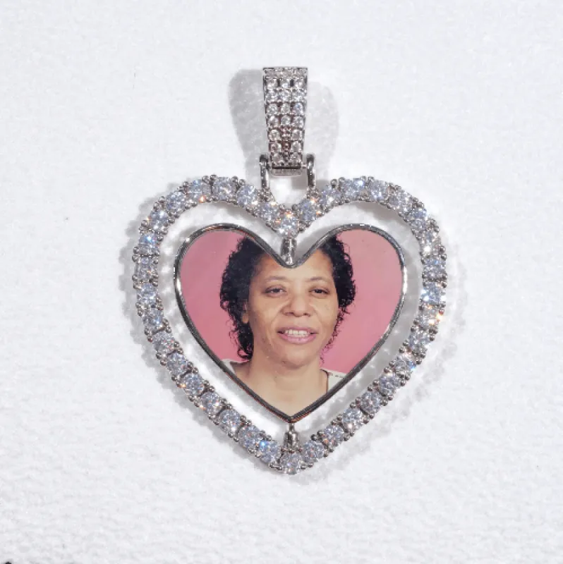 3D Spinning 2-Faced Heart Custom Picture Pendant sold by The GUU Shop