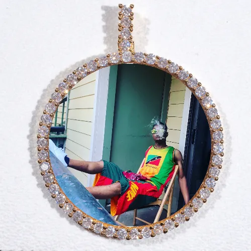 LARGE 3D CIRCLE CUSTOM PICTURE PENDANT sold by The GUU Shop