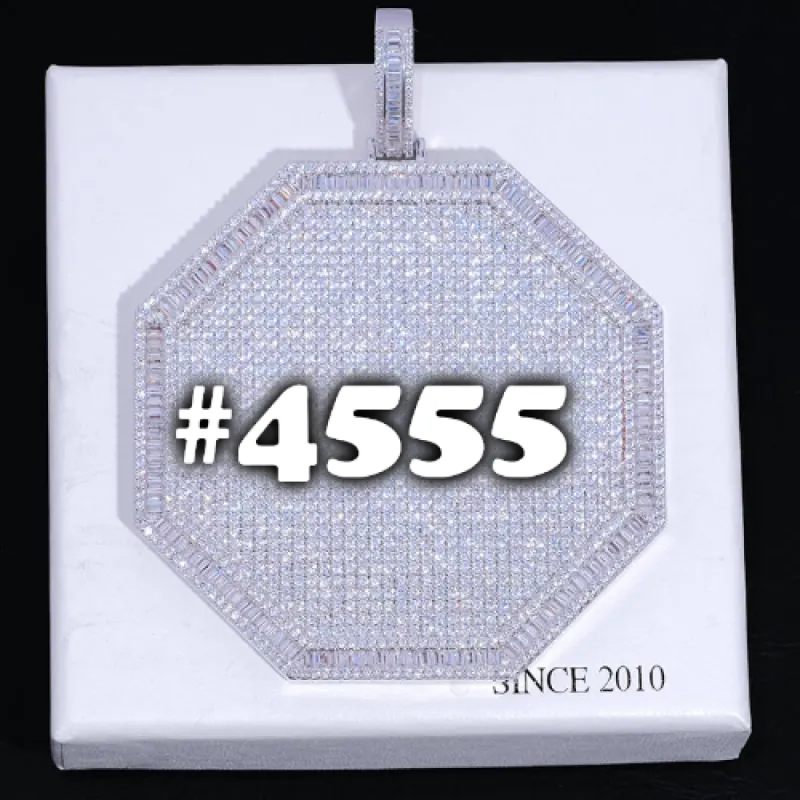 CUSTOM LETTER NECKLACE 3D BIG OCTAGON sold by The GUU Shop