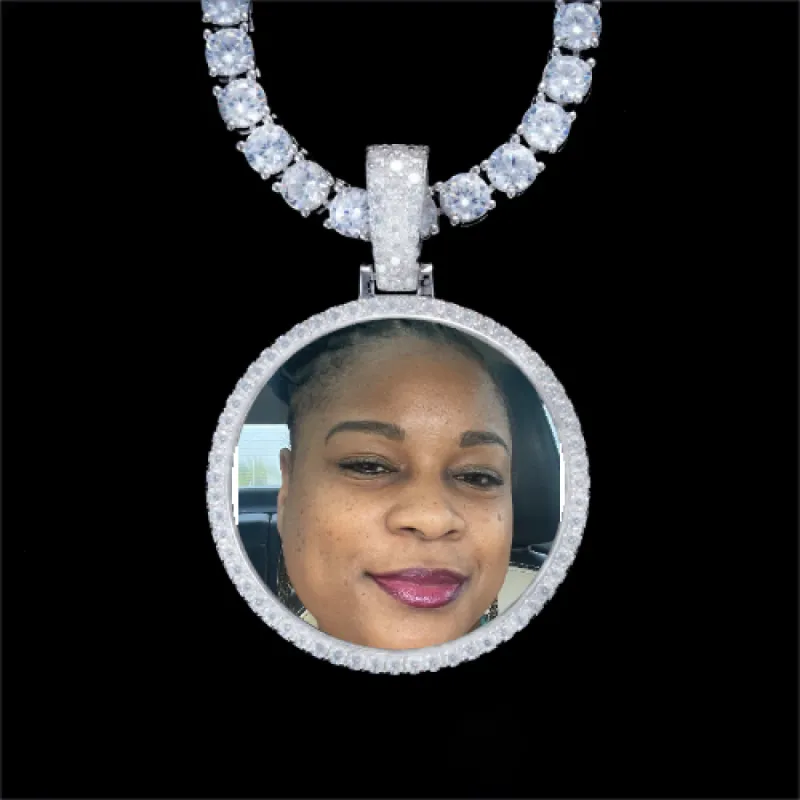 925S & VVS Moissanite 3D Circle Custom Picture Pendant sold by The GUU Shop