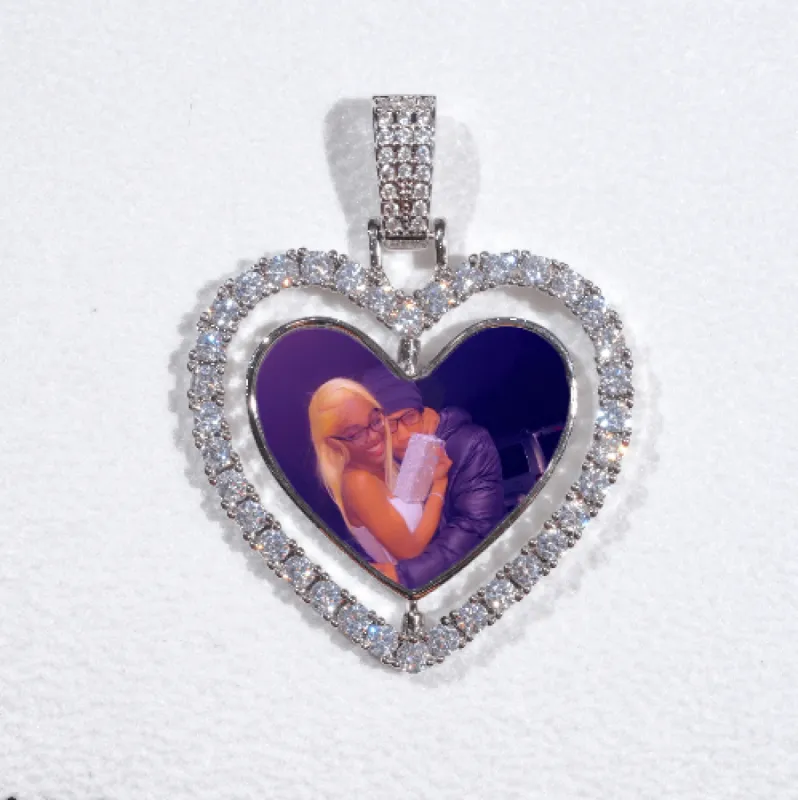 3D Spinning 2-Faced Heart Custom Picture Pendant sold by The GUU Shop