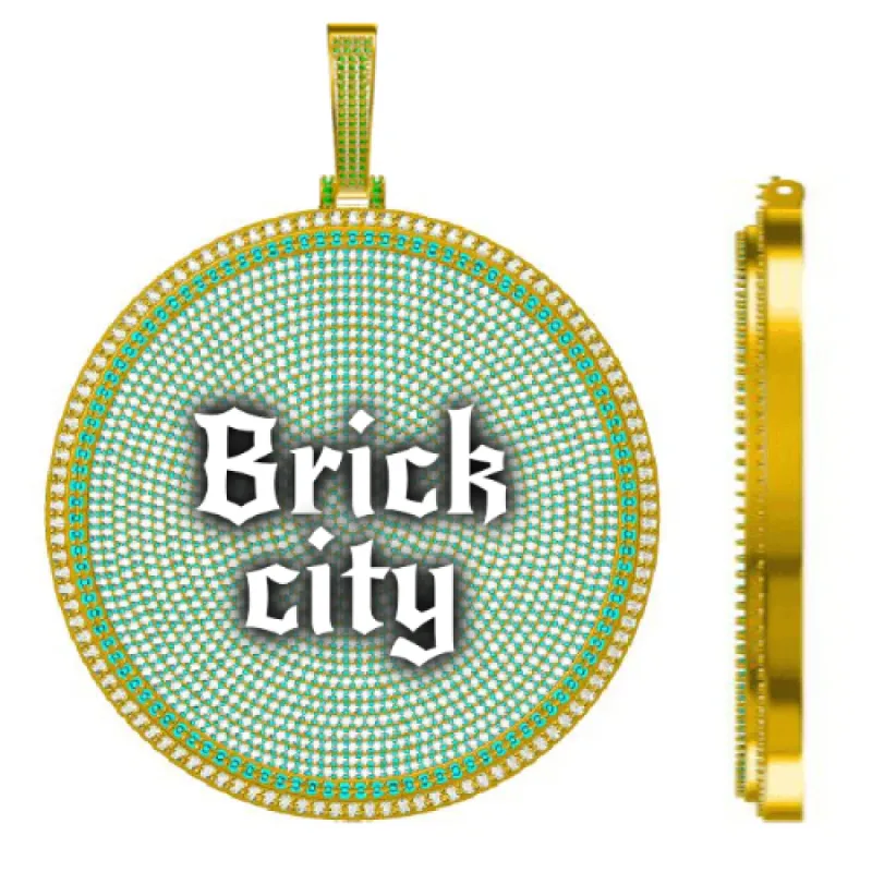 CUSTOM LETTER NECKLACE 3D BIG DISC sold by The GUU Shop