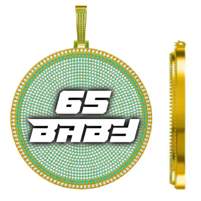 CUSTOM LETTER NECKLACE 3D BIG DISC sold by The GUU Shop