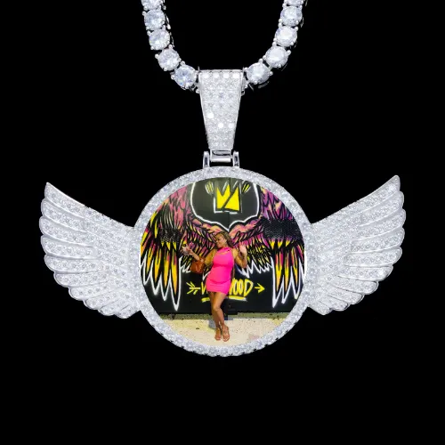925S & VVS Moissanite 3D Wing Custom Picture Pendant sold by The GUU Shop