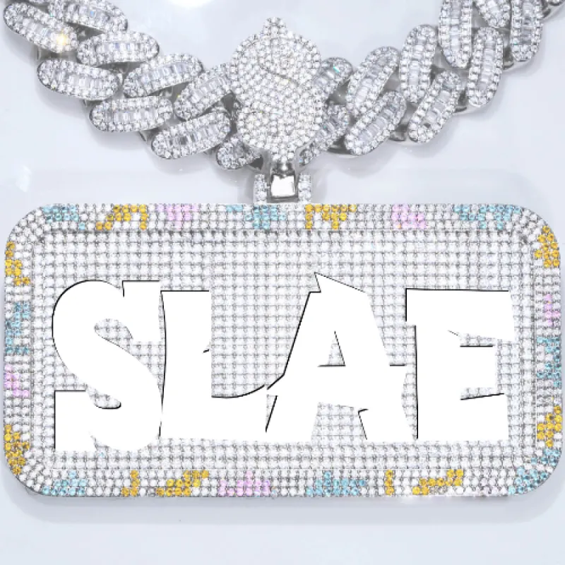 CUSTOM LETTER NECKLACE 3D COLORFUL SQUARE sold by The GUU Shop