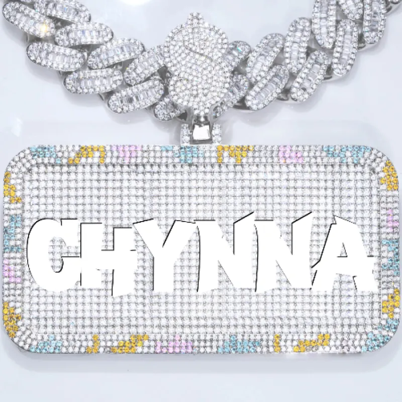 CUSTOM LETTER NECKLACE 3D COLORFUL SQUARE sold by The GUU Shop