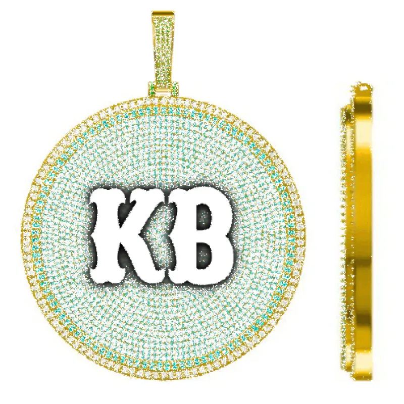 CUSTOM LETTER NECKLACE 3D BIG DISC sold by The GUU Shop