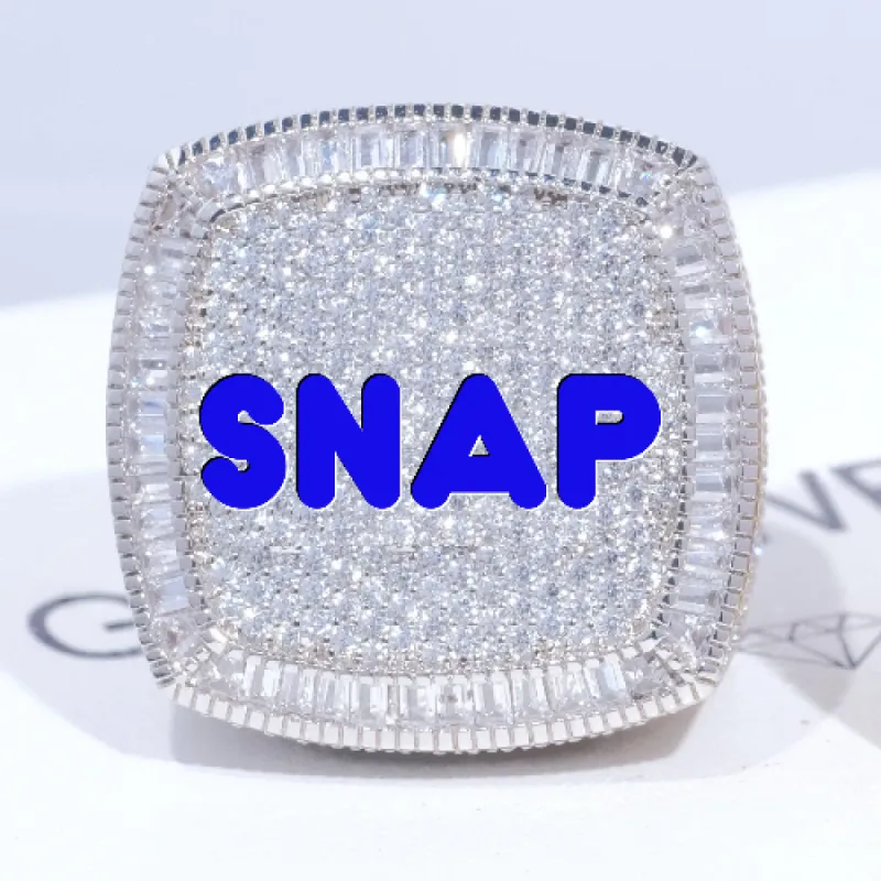 CUSTOM LETTER 3D ICED RING sold by The GUU Shop