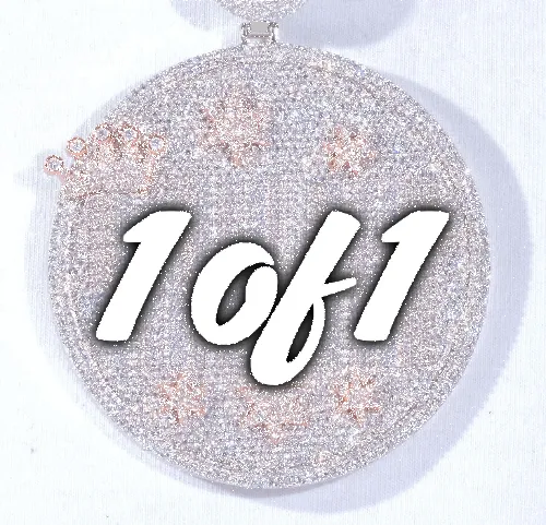 CUSTOM LETTER NECKLACE 3D BIG CROWN DISC sold by The GUU Shop