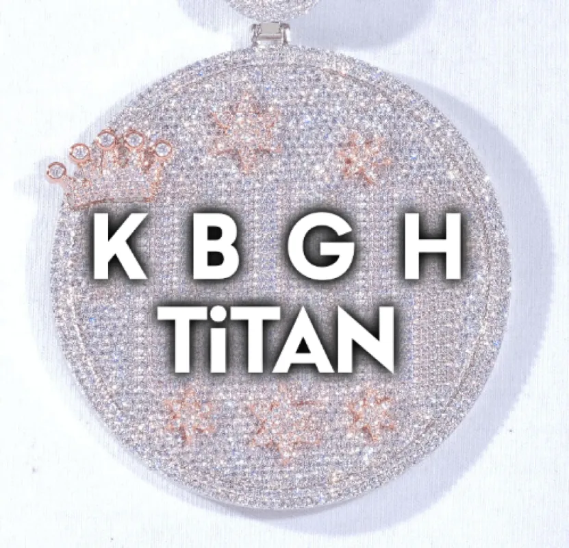 CUSTOM LETTER NECKLACE 3D BIG CROWN DISC sold by The GUU Shop