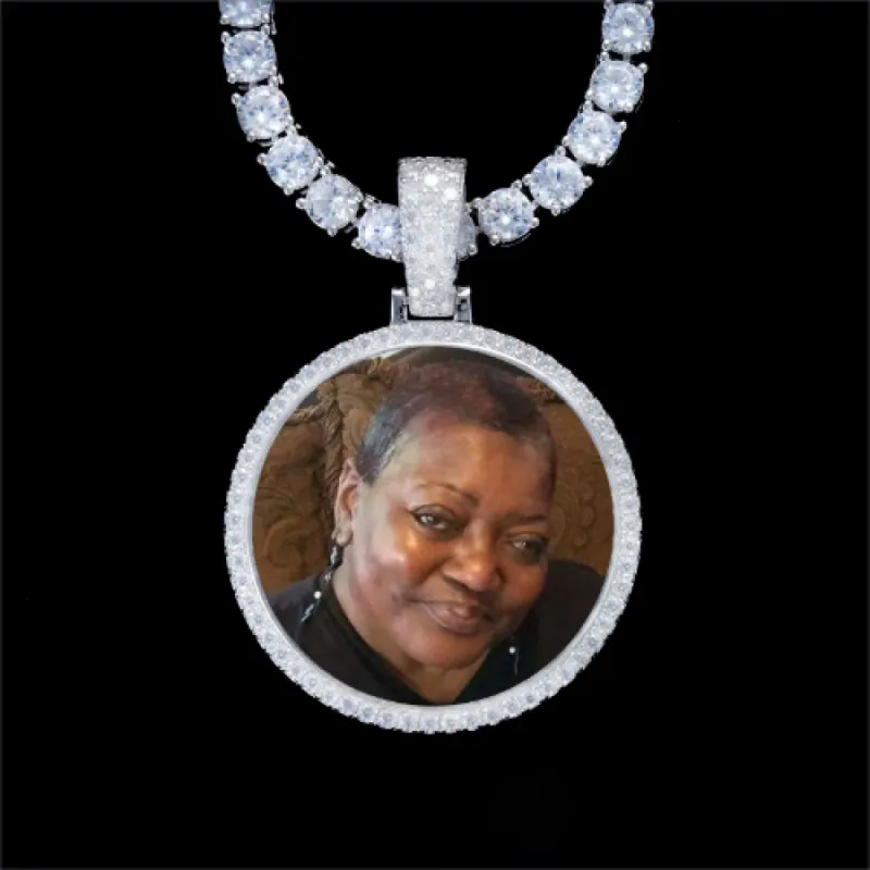 925S & VVS Moissanite 3D Circle Custom Picture Pendant sold by The GUU Shop