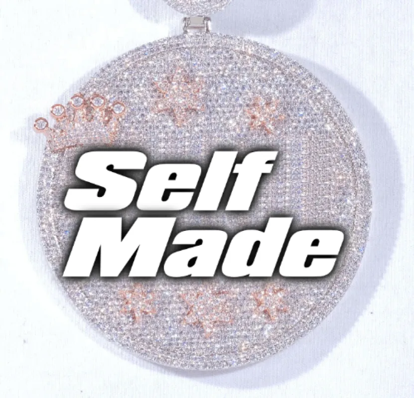 CUSTOM LETTER NECKLACE 3D BIG CROWN DISC sold by The GUU Shop