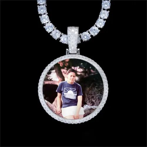 925S & VVS Moissanite 3D Circle Custom Picture Pendant sold by The GUU Shop
