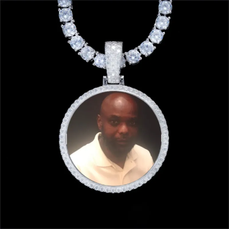 925S & VVS Moissanite 3D Circle Custom Picture Pendant sold by The GUU Shop