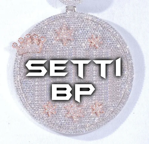 CUSTOM LETTER NECKLACE 3D BIG CROWN DISC sold by The GUU Shop