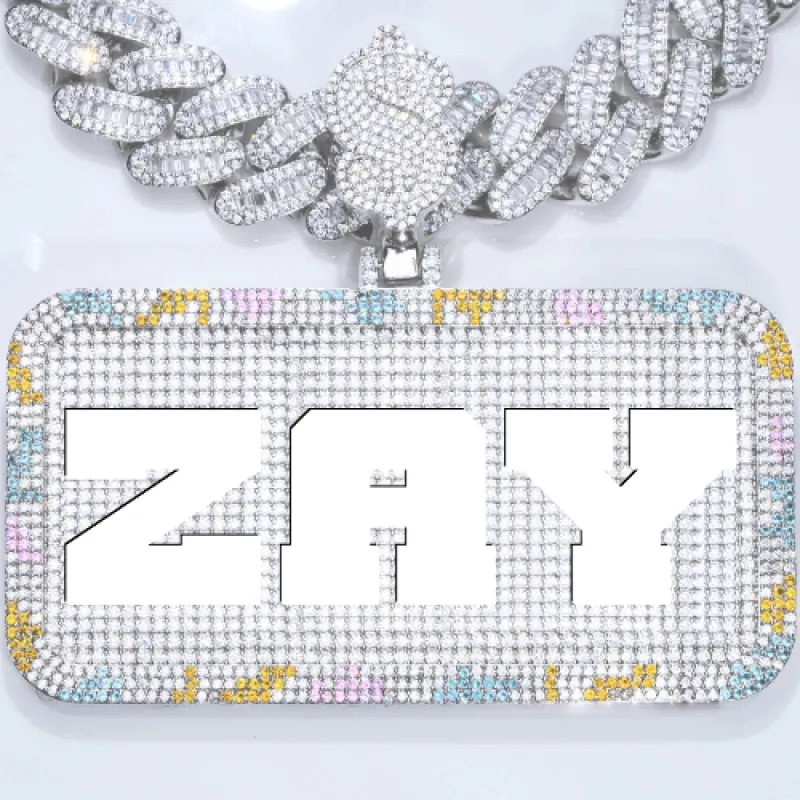 CUSTOM LETTER NECKLACE 3D COLORFUL SQUARE sold by The GUU Shop