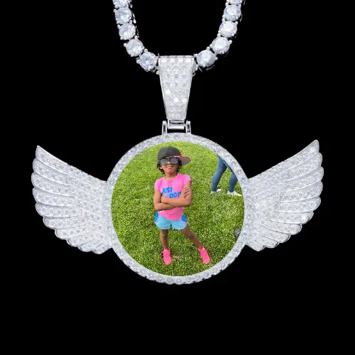 925S & VVS Moissanite 3D Wing Custom Picture Pendant sold by The GUU Shop