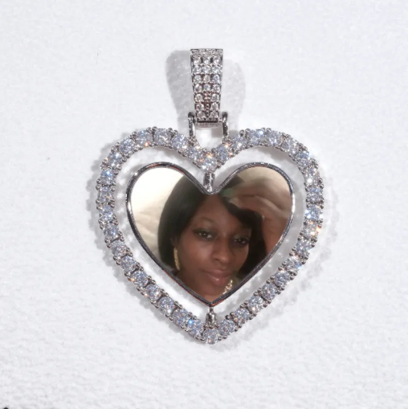 3D Spinning 2-Faced Heart Custom Picture Pendant sold by The GUU Shop