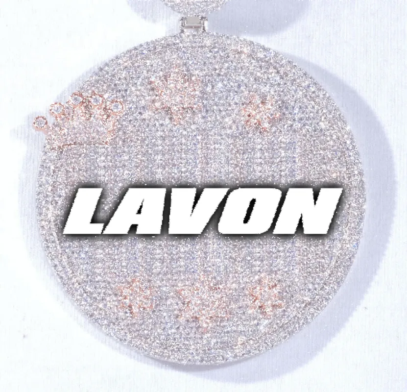 CUSTOM LETTER NECKLACE 3D BIG CROWN DISC sold by The GUU Shop