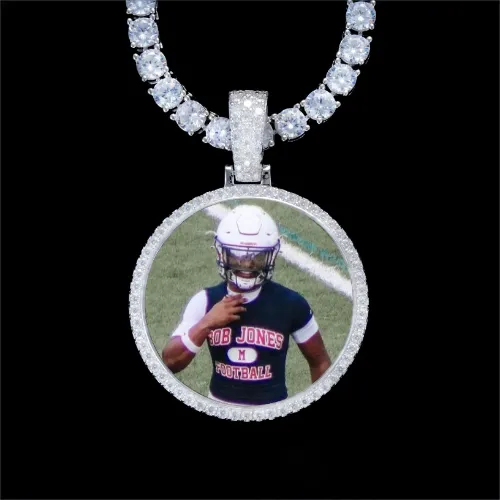 925S & VVS Moissanite 3D Circle Custom Picture Pendant sold by The GUU Shop