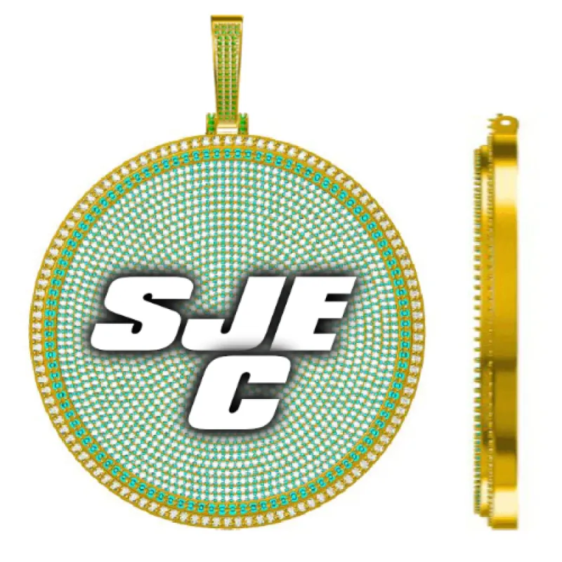 CUSTOM LETTER NECKLACE 3D BIG DISC sold by The GUU Shop