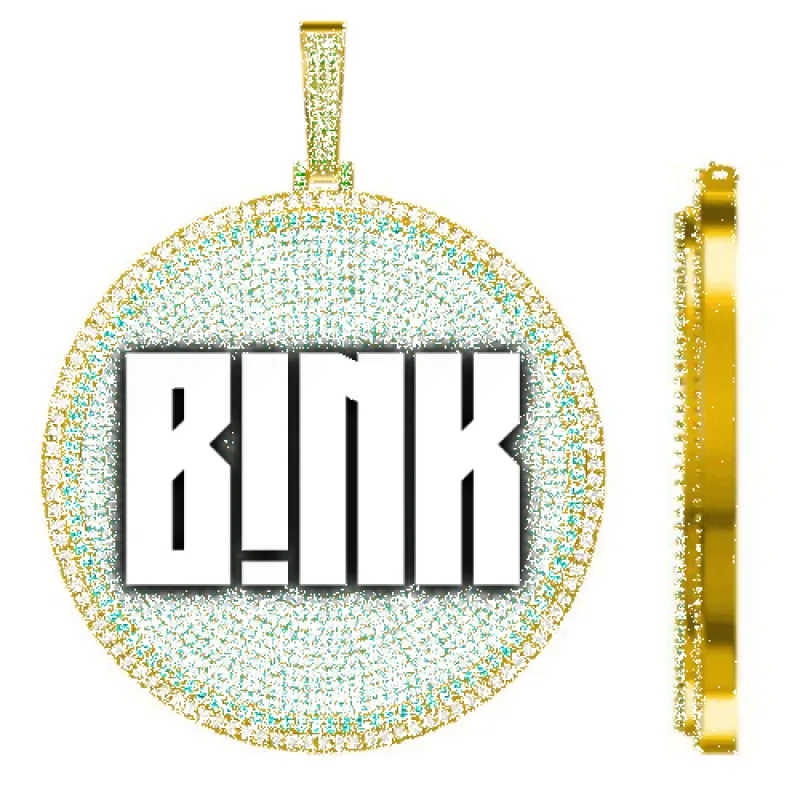 CUSTOM LETTER NECKLACE 3D BIG DISC sold by The GUU Shop