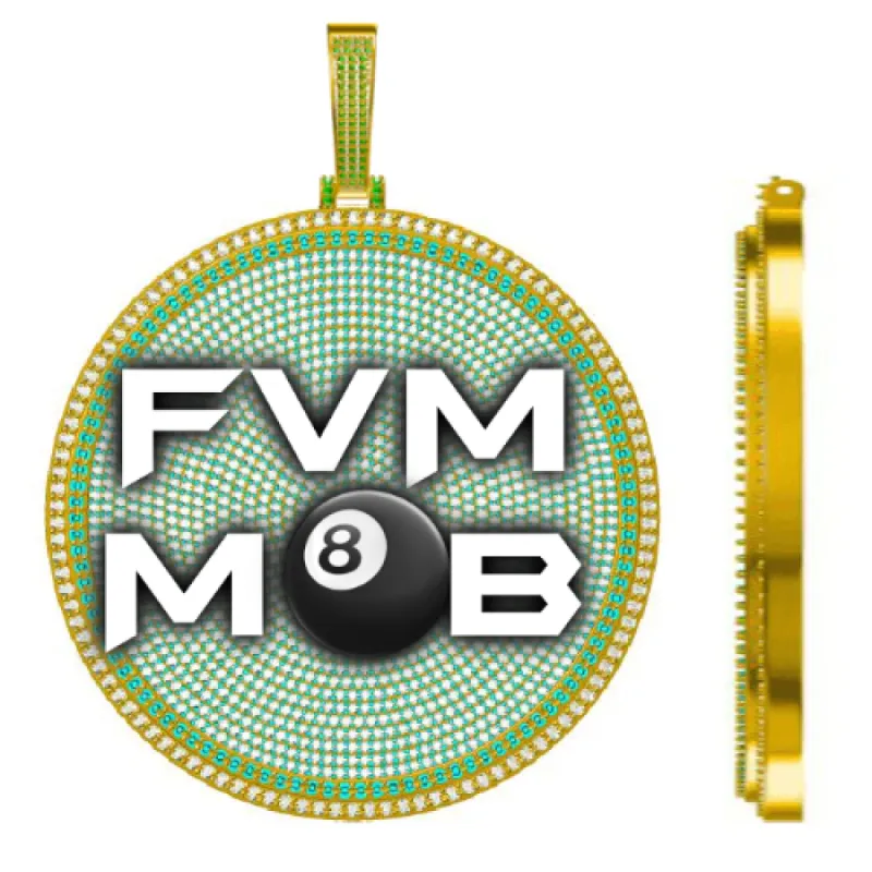 CUSTOM LETTER NECKLACE 3D BIG DISC made by The GUU Shop