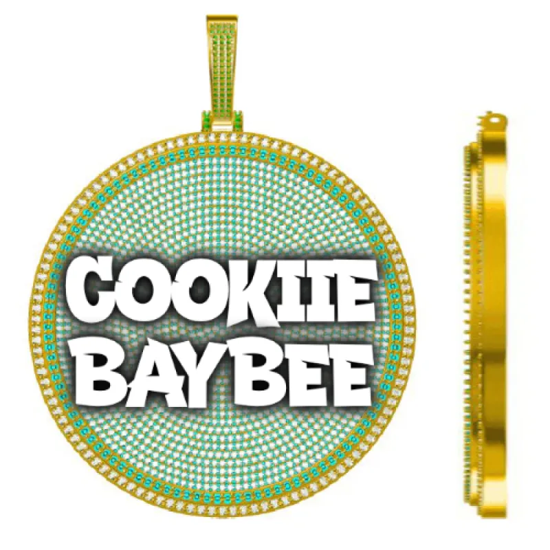 CUSTOM LETTER NECKLACE 3D BIG DISC sold by The GUU Shop